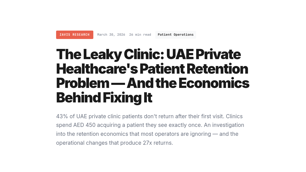 The Leaky Clinic: UAE Private Healthcare's Patient Retention Problem